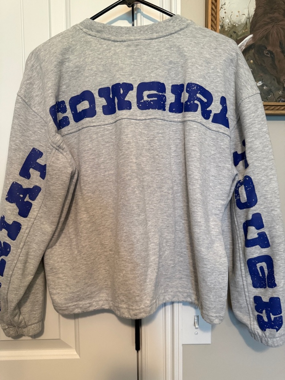 Ariat Cowgirl Tough Heather Gray Pullover Sweatshirt